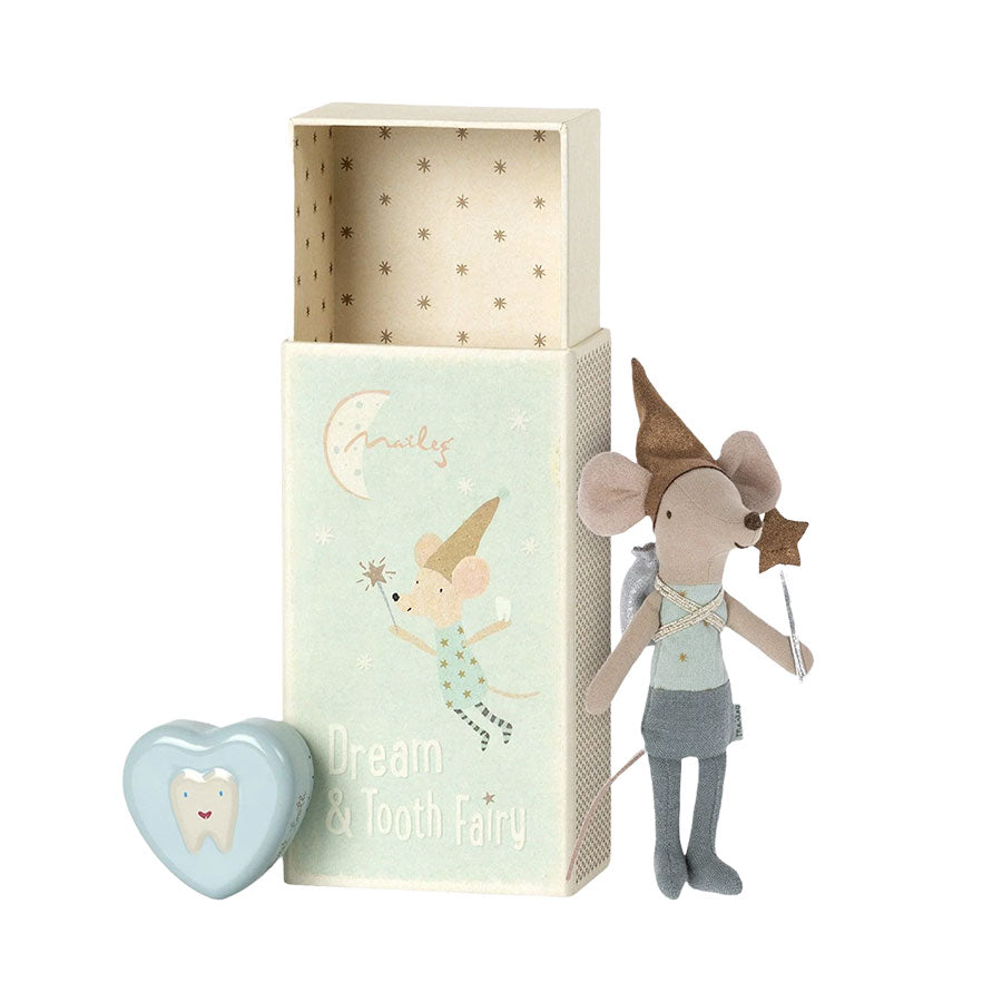 Maileg Blue Tooth Fairy Mouse in Matchbox