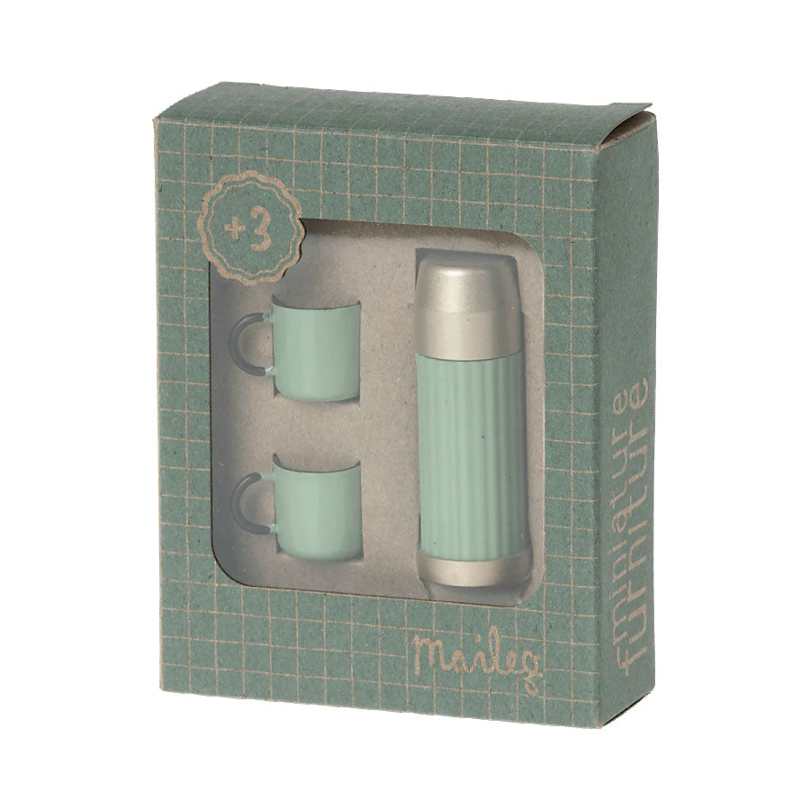 2022 Maileg Mouse Mint Thermos & Cups