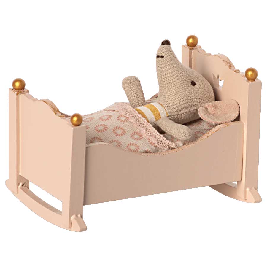 Maileg Mouse Rose Baby Cradle
