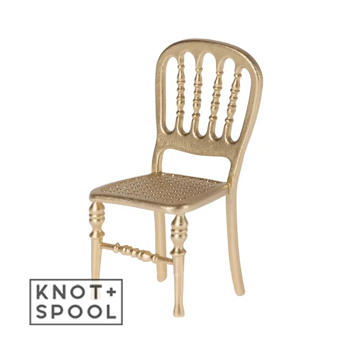 2022 Maileg Mouse Gold Chair - Knot and Spool
