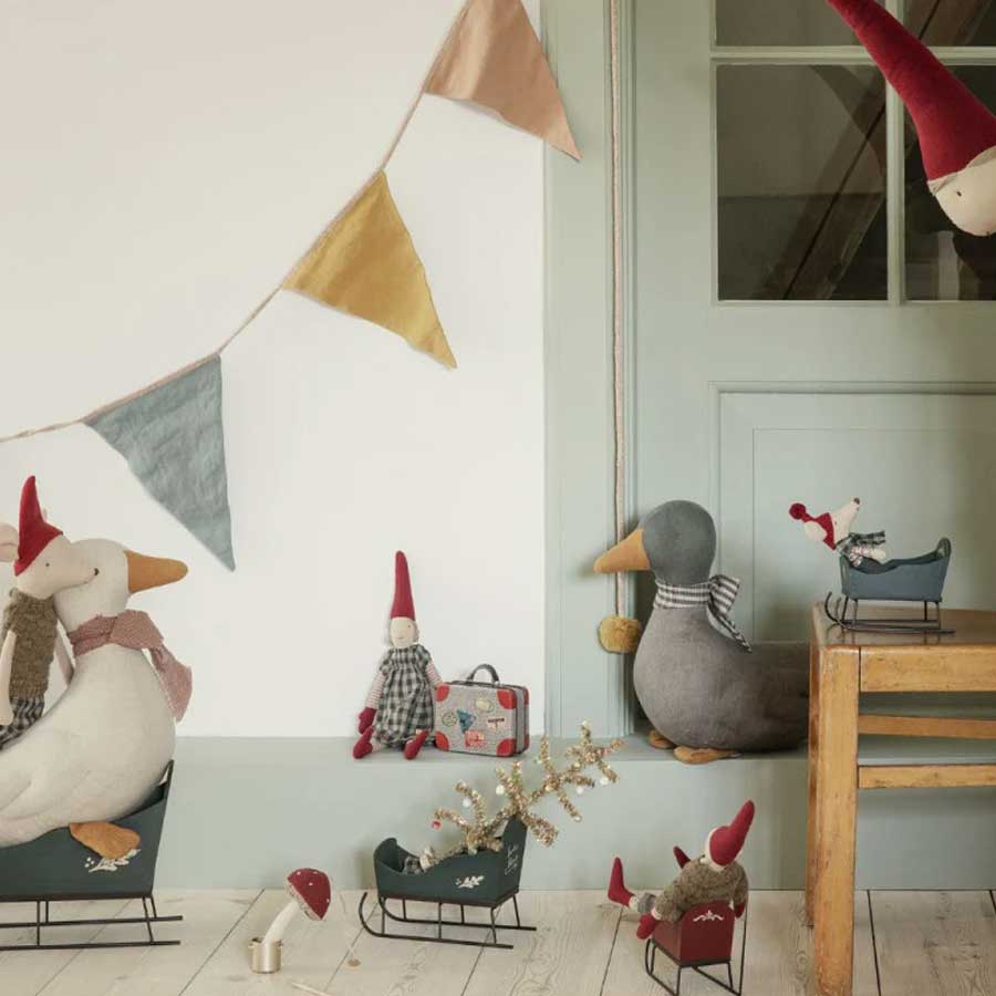 2022 Maileg Mouse Red Christmas Sleigh - Knot and Spool