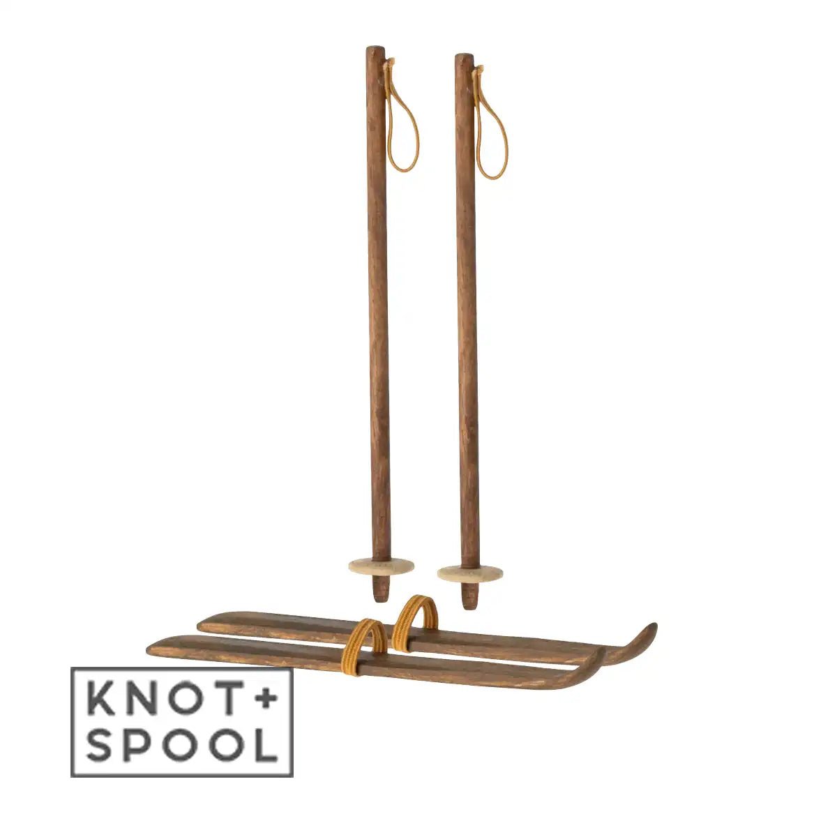 2023 Maileg Mum and Dad Mouse Ski & Poles - Knot and Spool