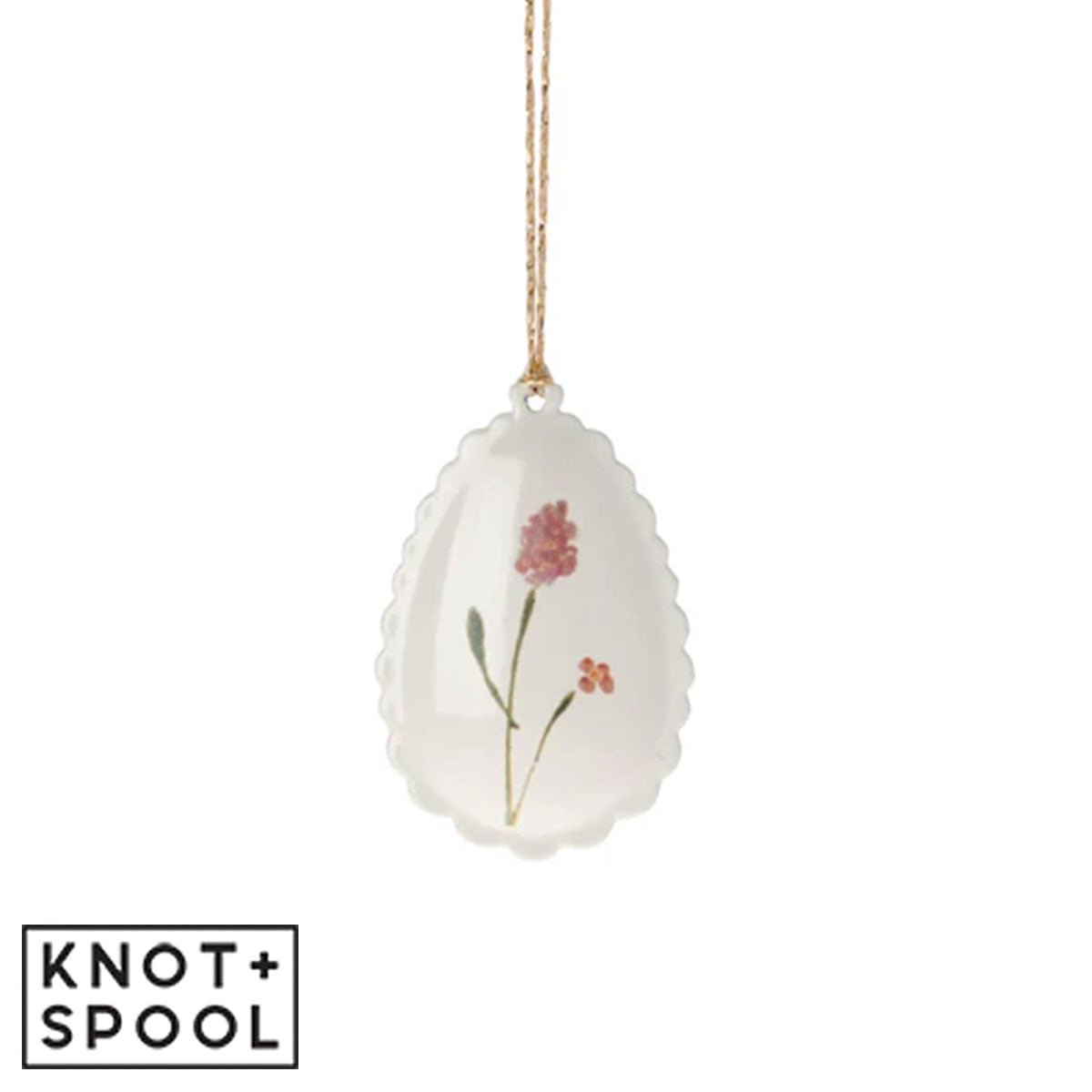 2023 Maileg Rose Metal Easter Egg Ornament - Knot and Spool
