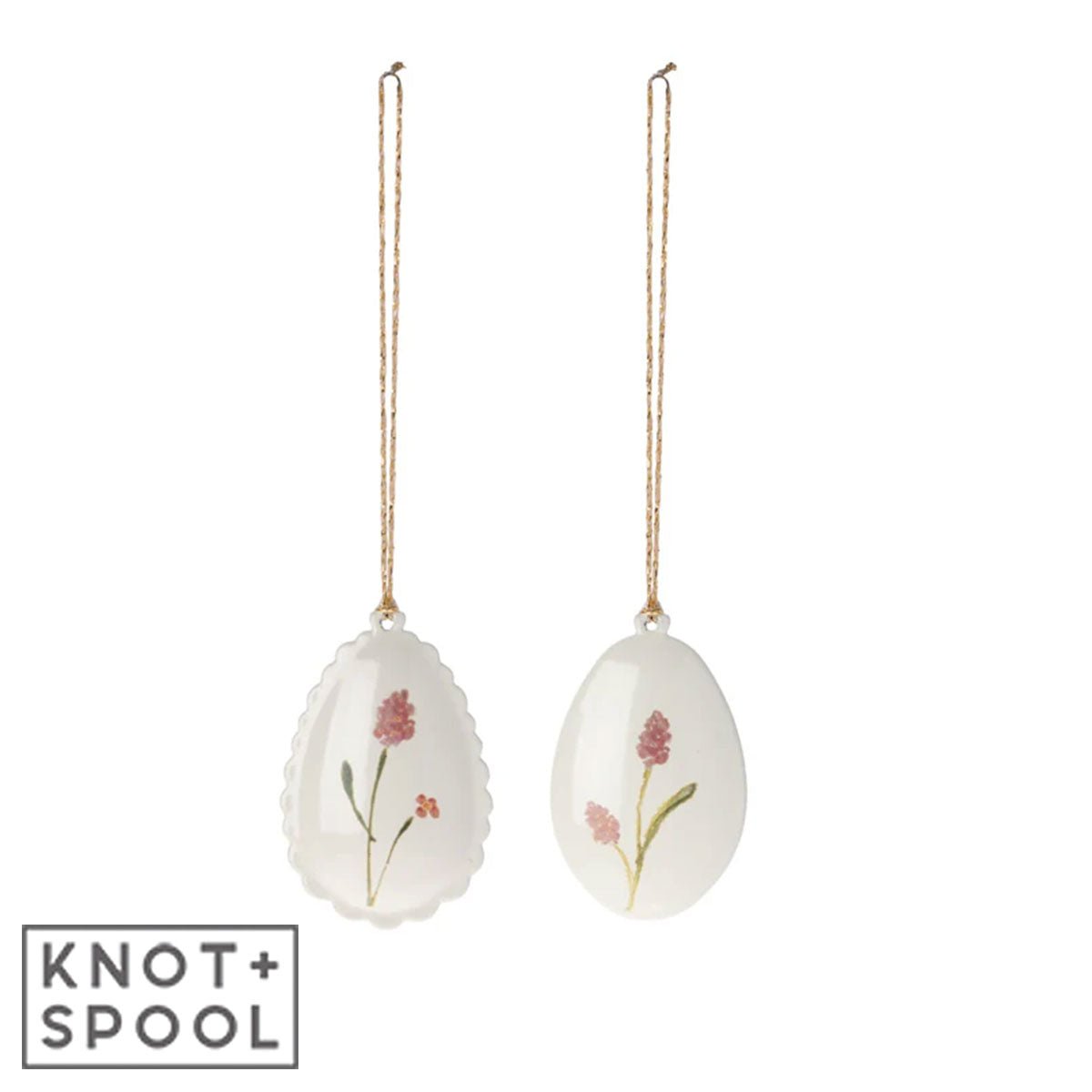 2023 Maileg Rose Metal Easter Egg Ornament - Knot and Spool