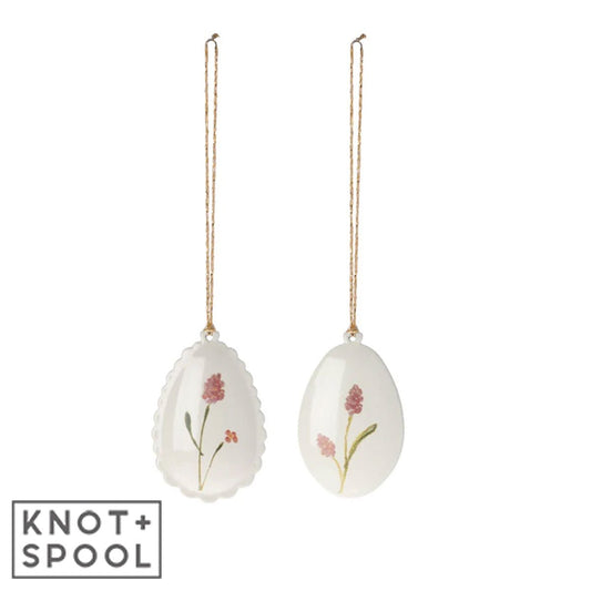 2023 Maileg Rose Metal Easter Egg Ornament - Knot and Spool