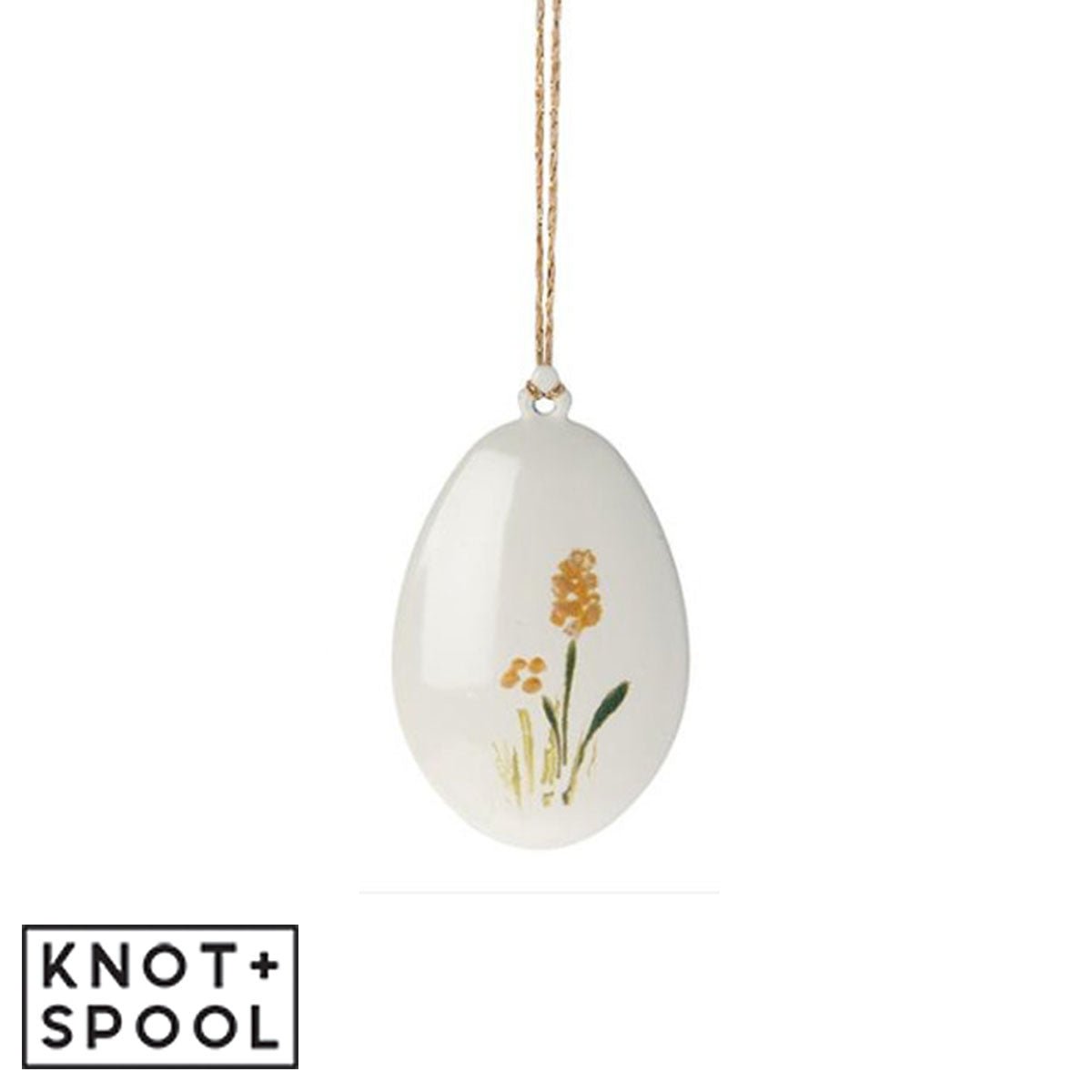 2023 Maileg Yellow Metal Easter Egg Ornament - Knot and Spool
