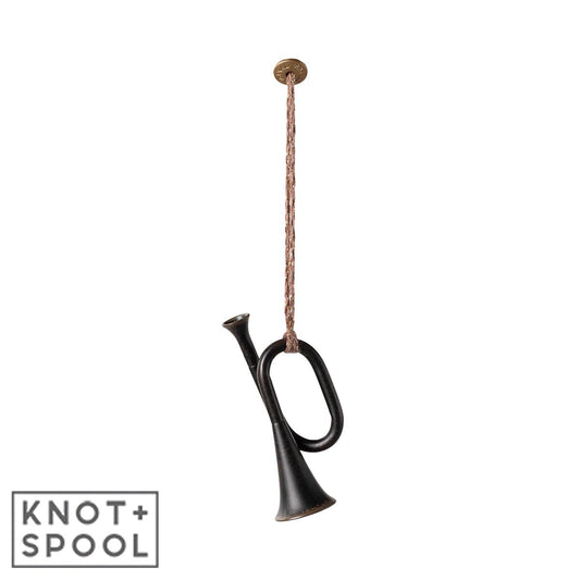 2024 Maileg Anthracite Metal Trumpet Ornament - Knot and Spool