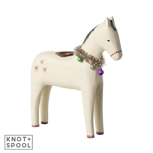 2024 Maileg Large Wooden Horse Candle Holder - Knot and Spool