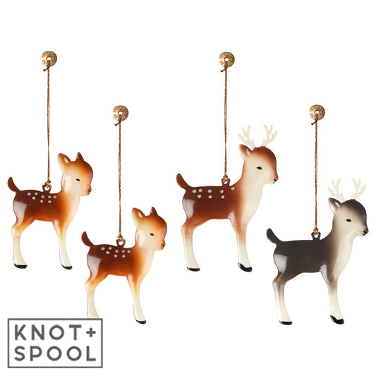 2024 Maileg Metal Reindeer Family Ornament Set - Knot and Spool