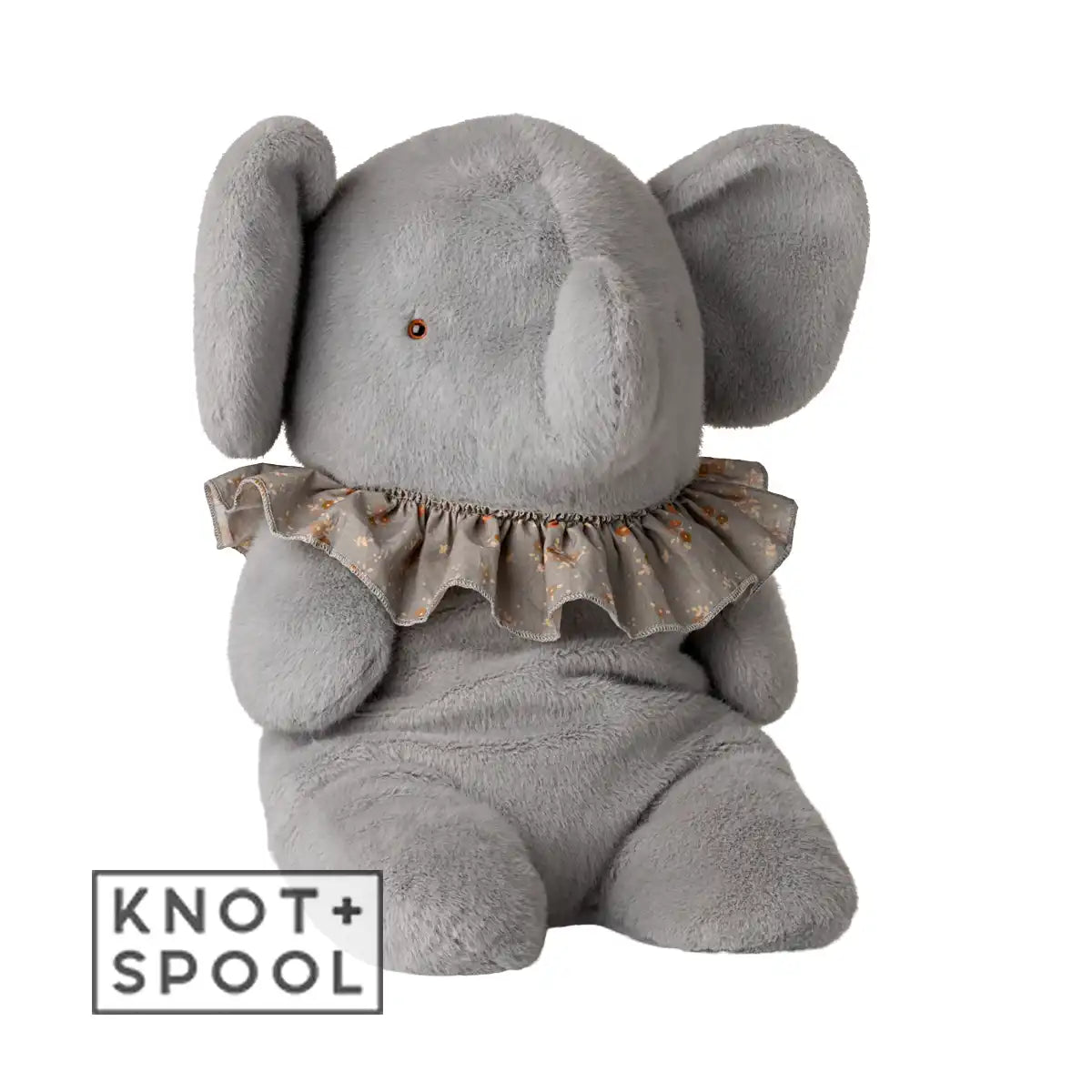 2025 Maileg Blue - Grey Big Plush Elephant - Knot and Spool