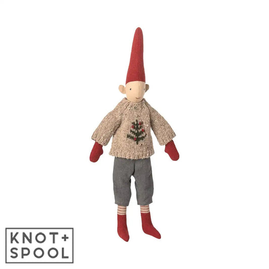 2025 Maileg Boy Pixy in Knitted Sweater | Size 2 - Knot and Spool