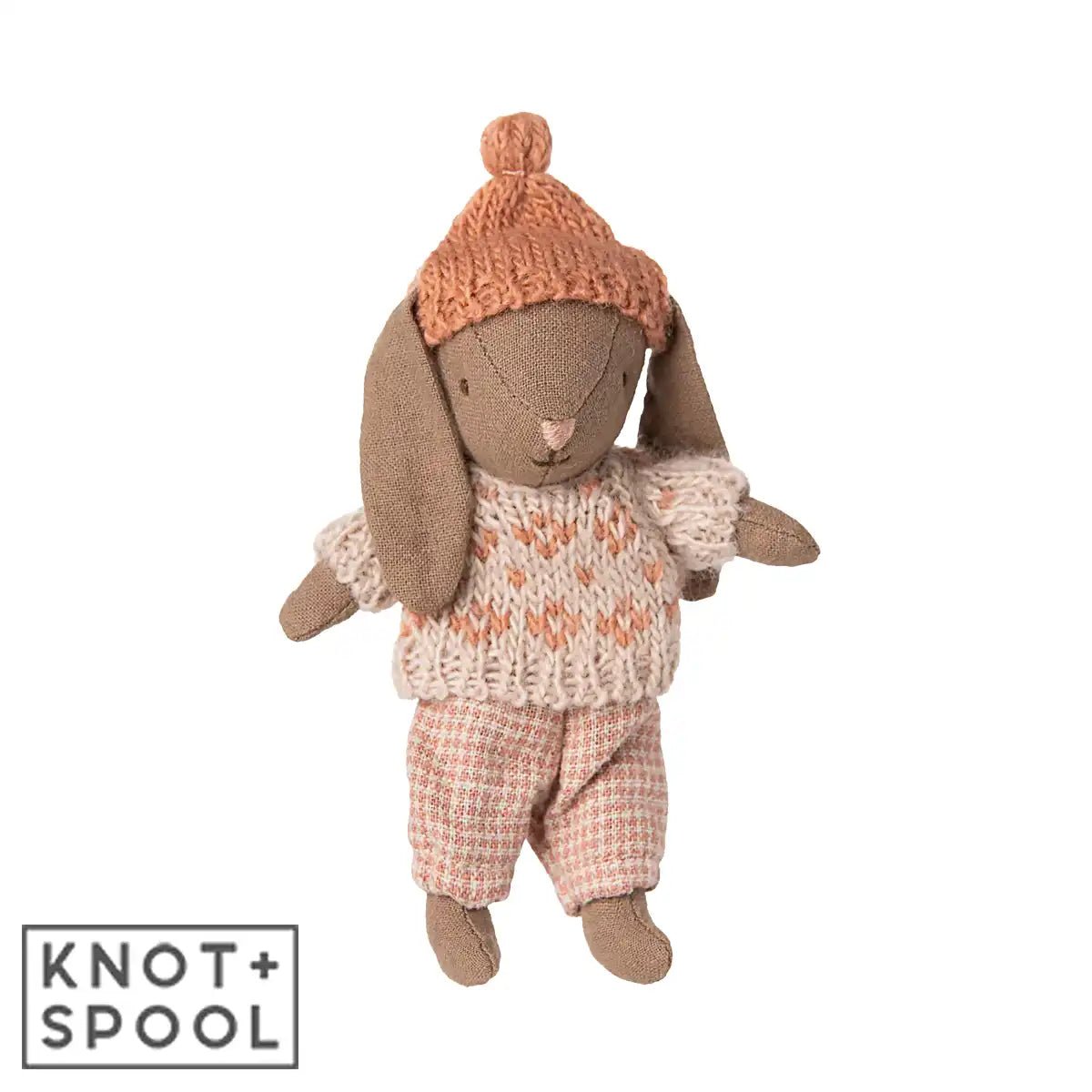 2025 Maileg Brown - Rose Micro Winter Bunny - Knot and Spool