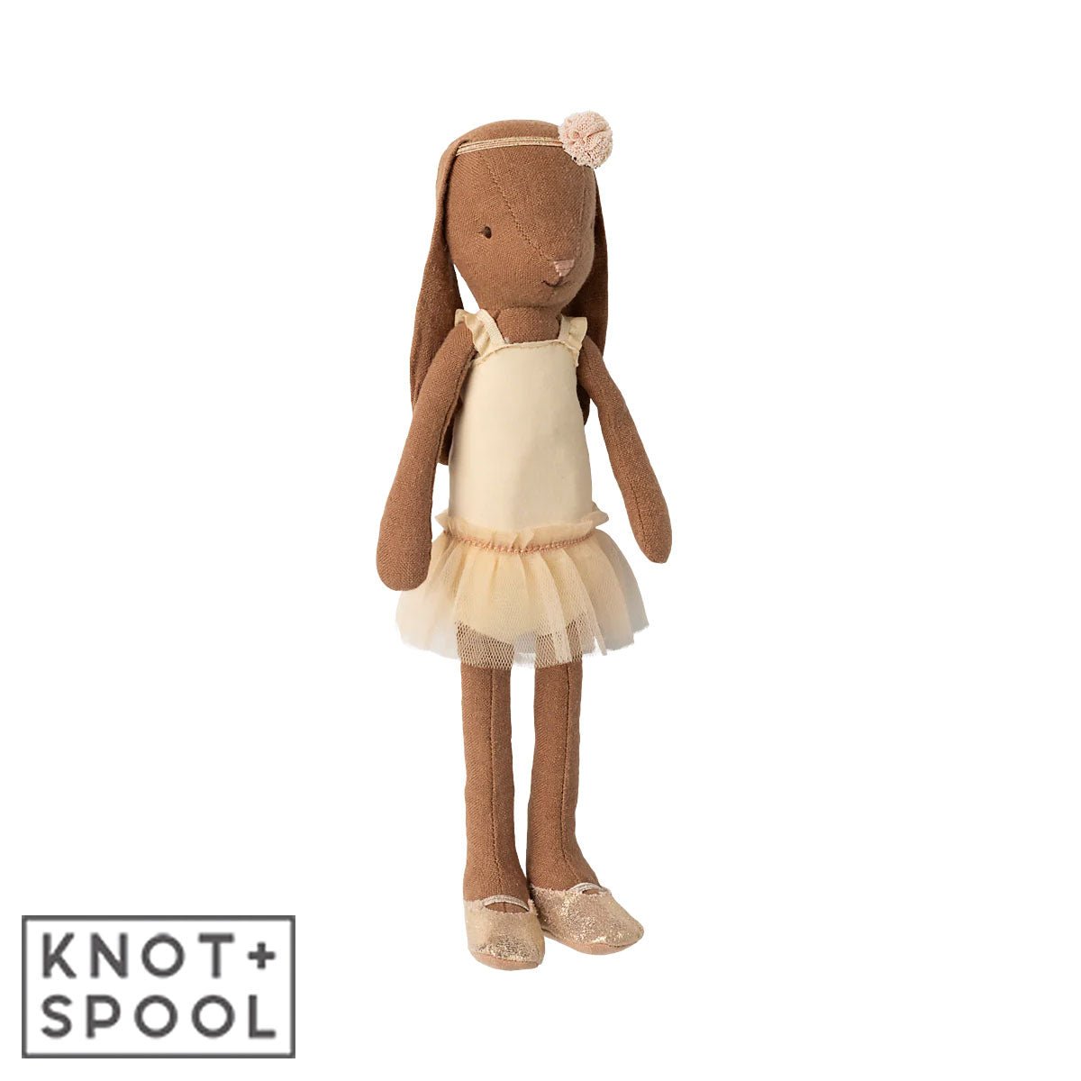 2025 Maileg Chocolate Brown Bunny in Ballet Suit & Cream Skirt | Size 2 - Knot and Spool