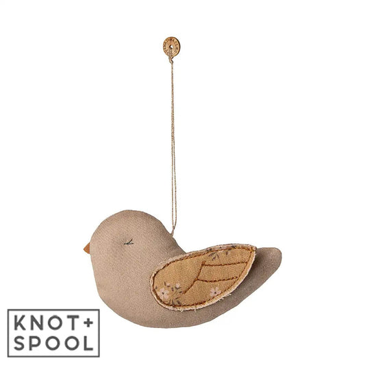2025 Maileg Fabric Latte Mable Bird Ornament Bird - Knot and Spool