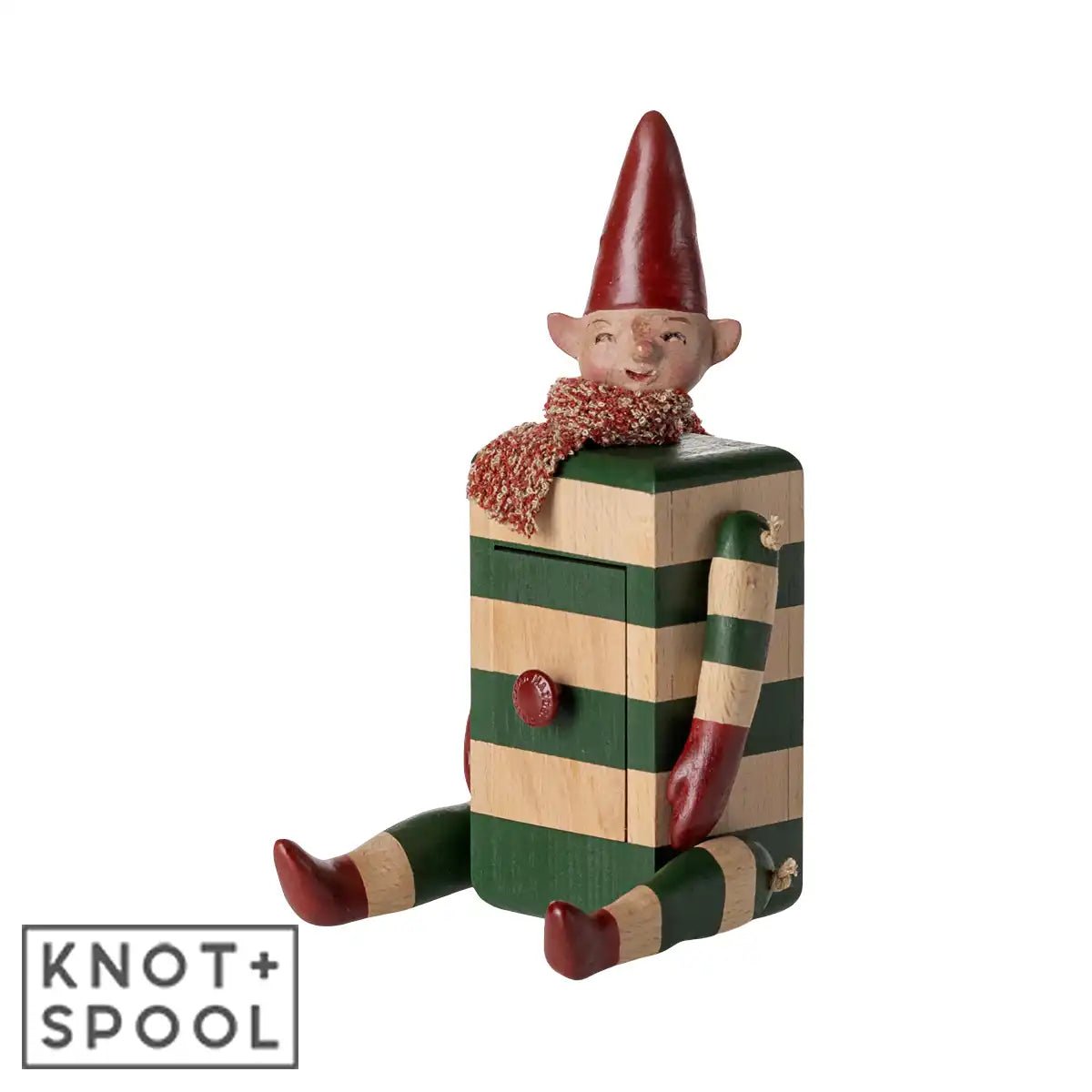 2025 Maileg Green Elf with Drawer - Knot and Spool