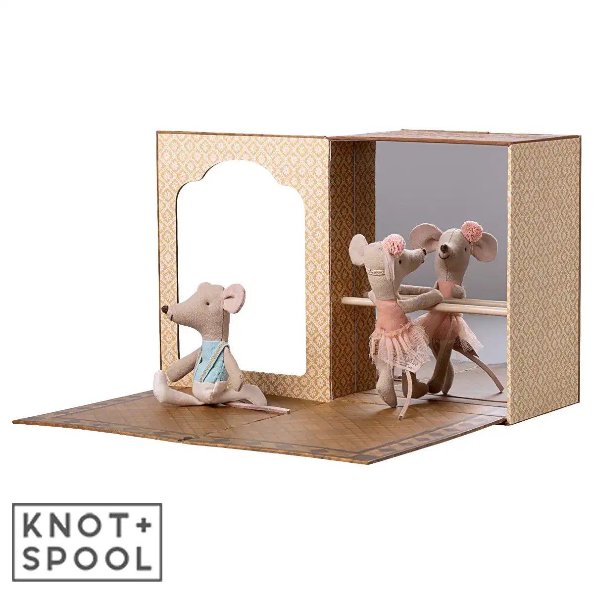 2025 Maileg Little Sister And Brother Ballet Mice In Dance Studio - Knot and Spool
