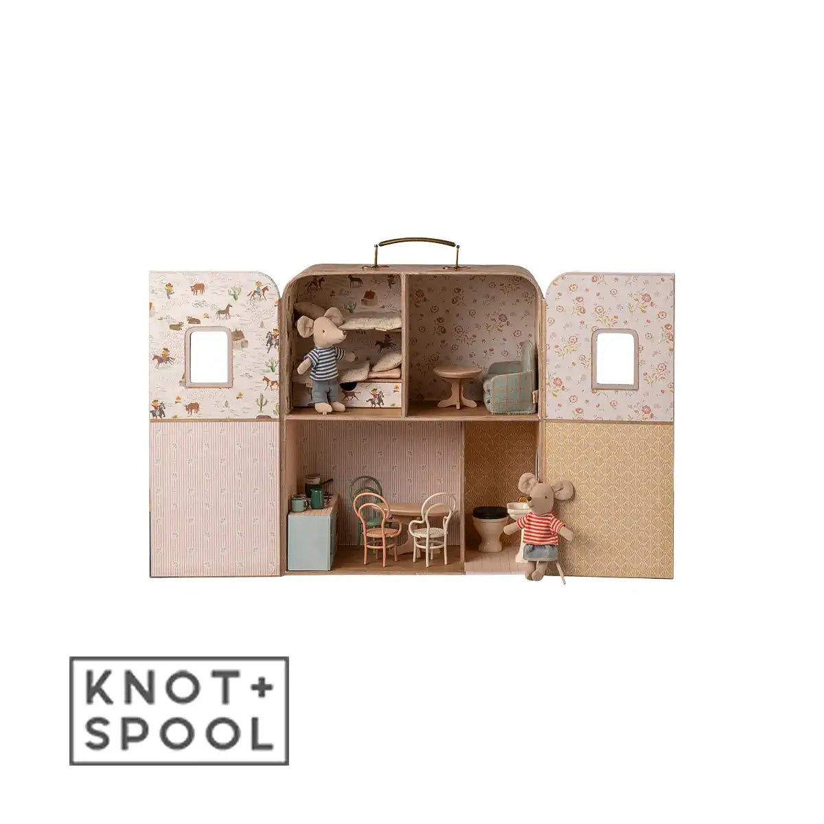 2025 Maileg Little Sister and Brother SuitCasa Mouse House - Knot and Spool