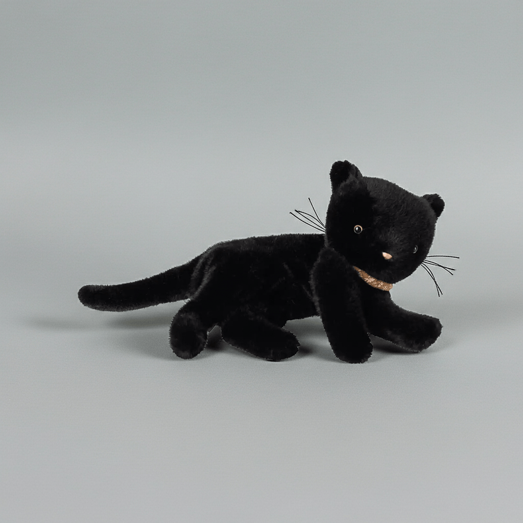 2025 Maileg Medium Black Plush Sleeping Kitten - Knot and Spool