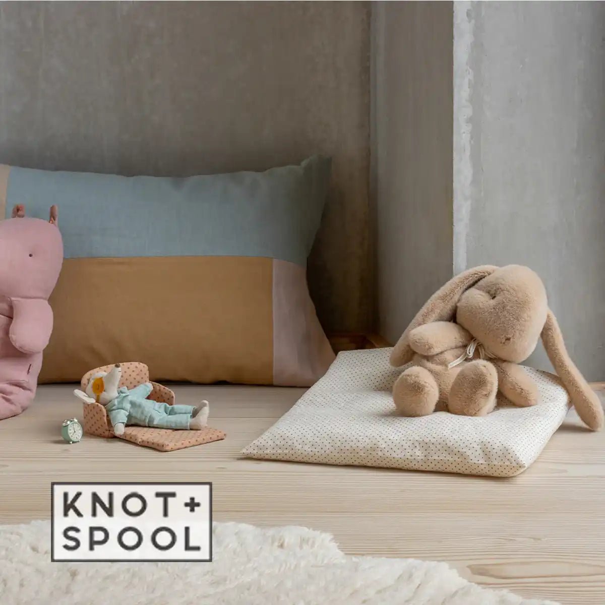 2025 Maileg Medium Cream Peach Plush Bunny - Knot and Spool