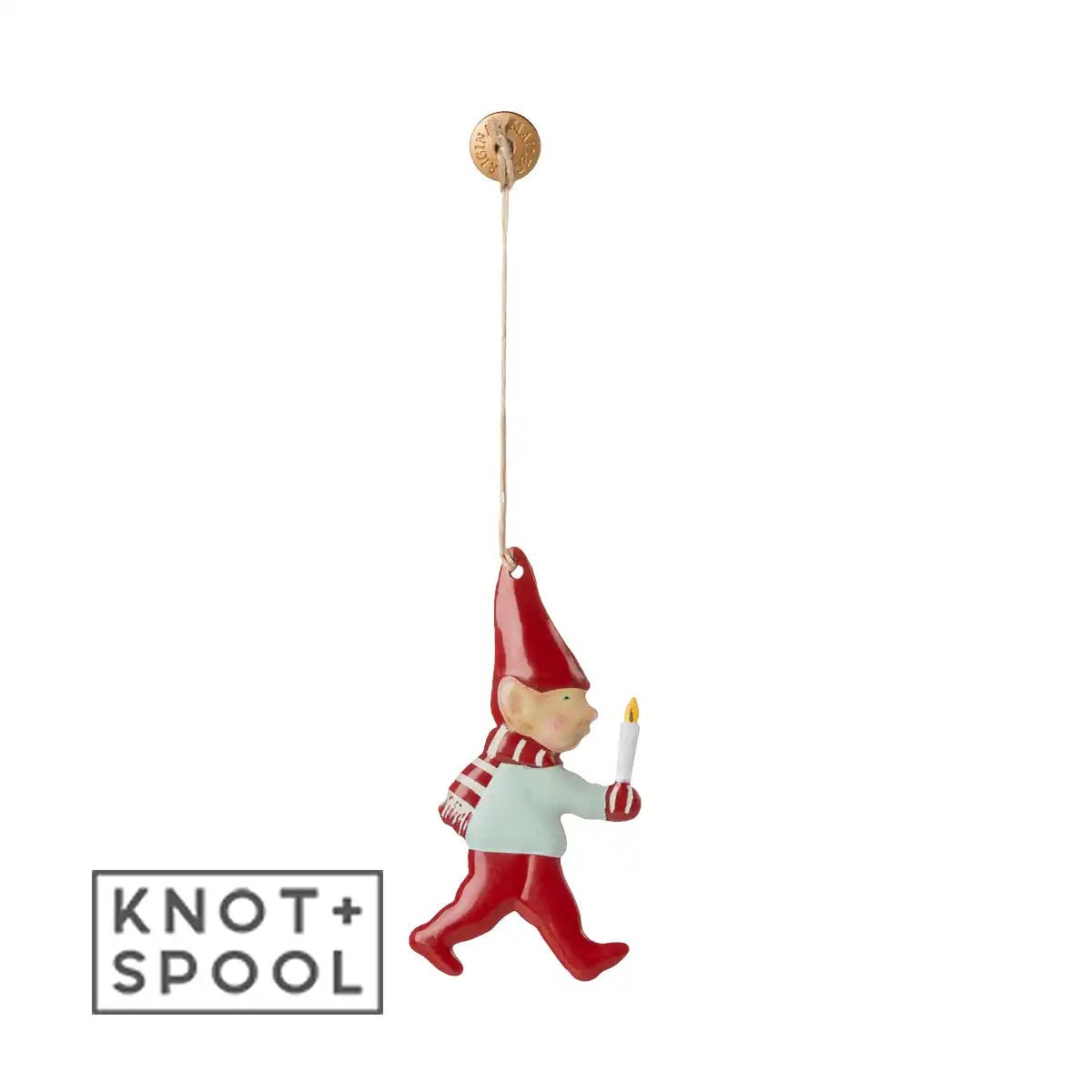 2025 Maileg Metal Pixy with Candle Ornament - Knot and Spool