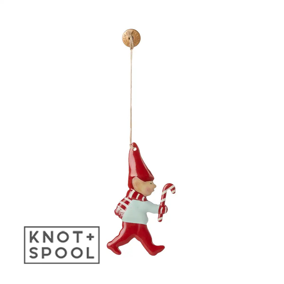 2025 Maileg Metal Pixy with Sugar Cane Ornament - Knot and Spool