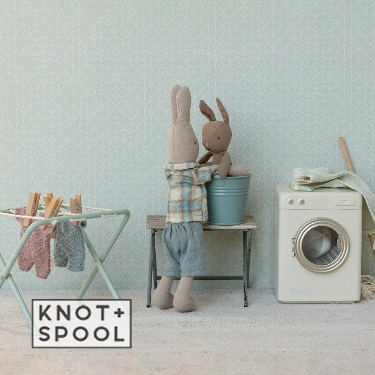 2025 Maileg Micro Blue Knitted Suit - Knot and Spool