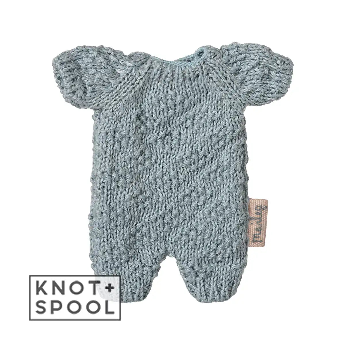 2025 Maileg Micro Blue Knitted Suit - Knot and Spool