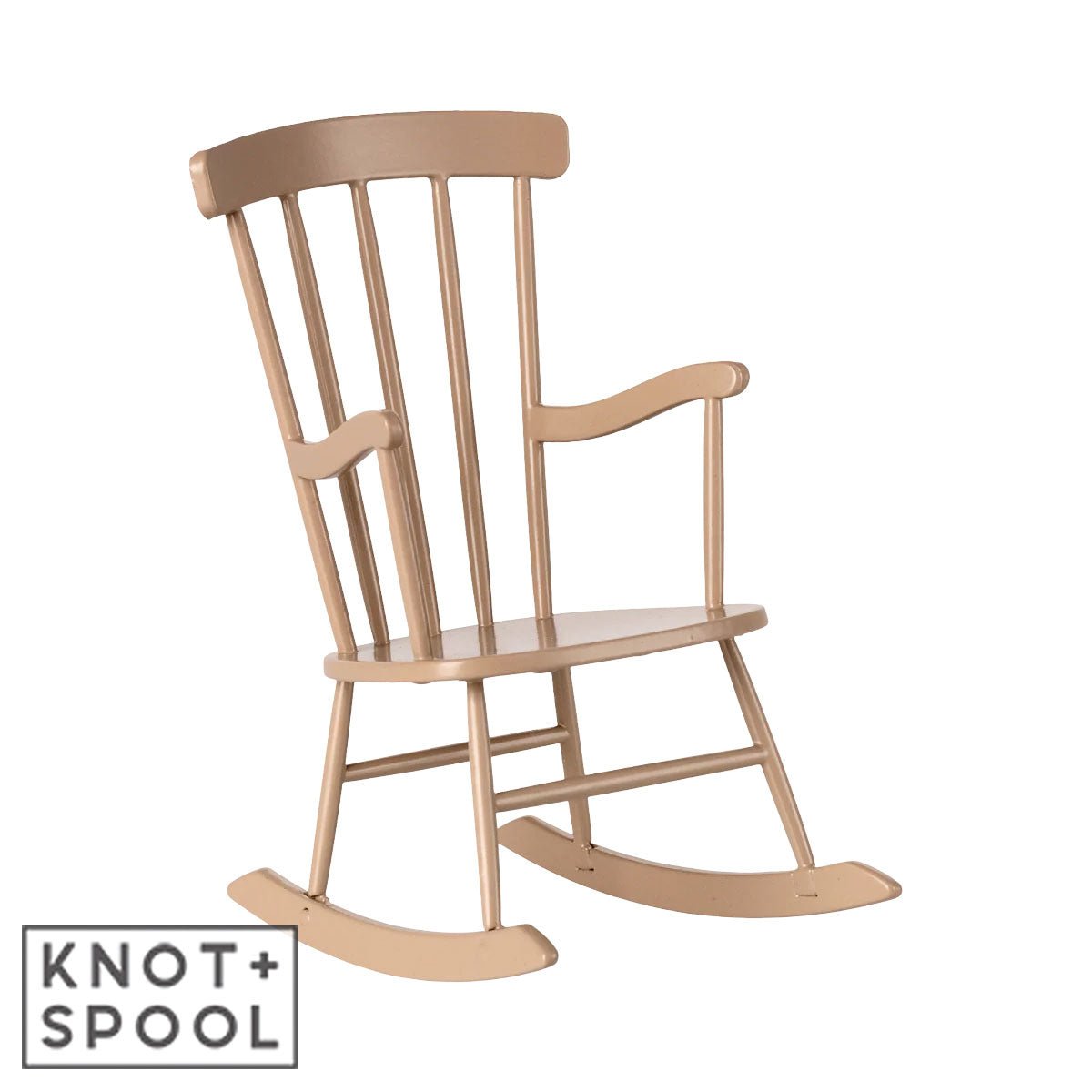 2025 Maileg Miniature Dark - Sand Rocking Chair - Knot and Spool