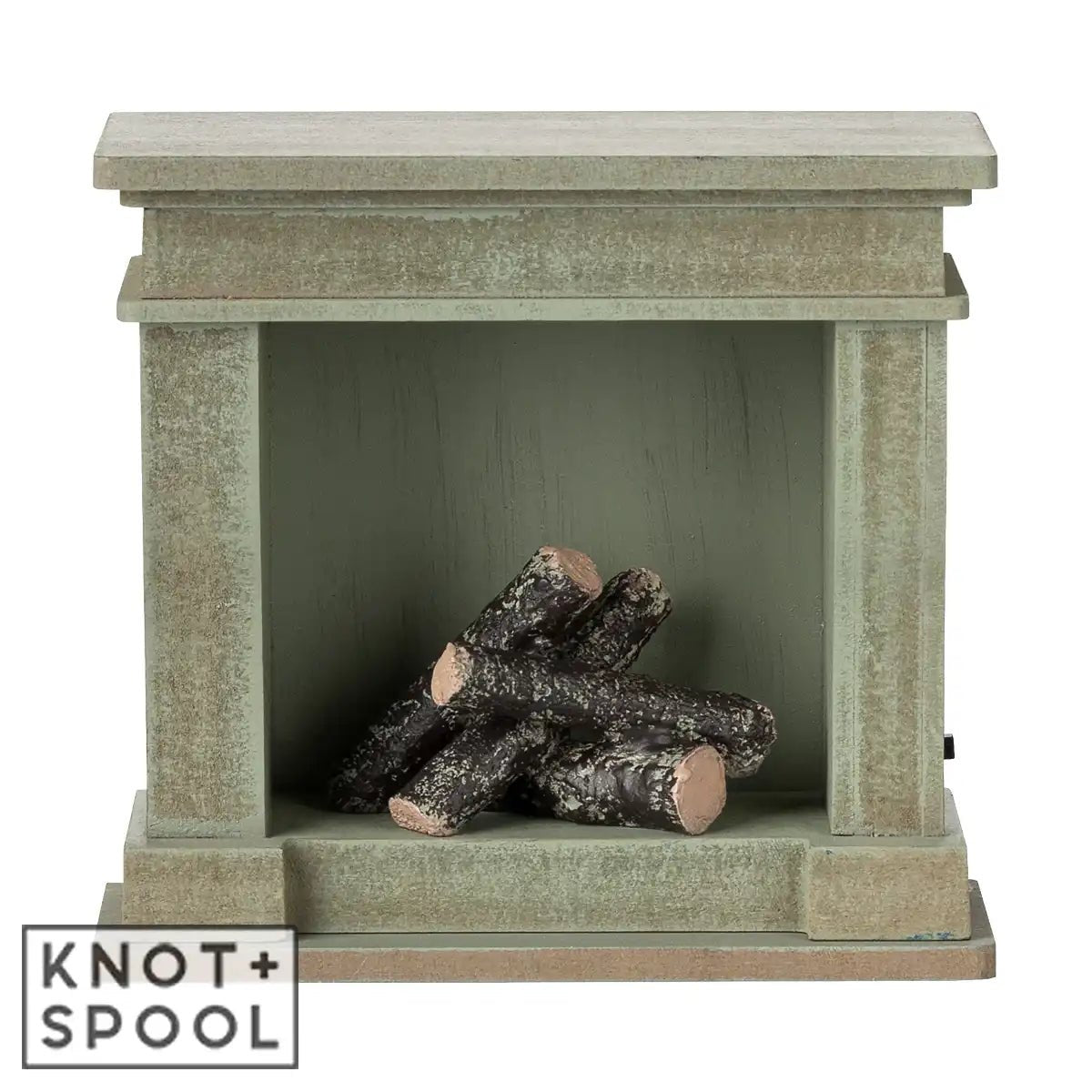 2025 Maileg Miniature Dusty - Green Fireplace - Knot and Spool
