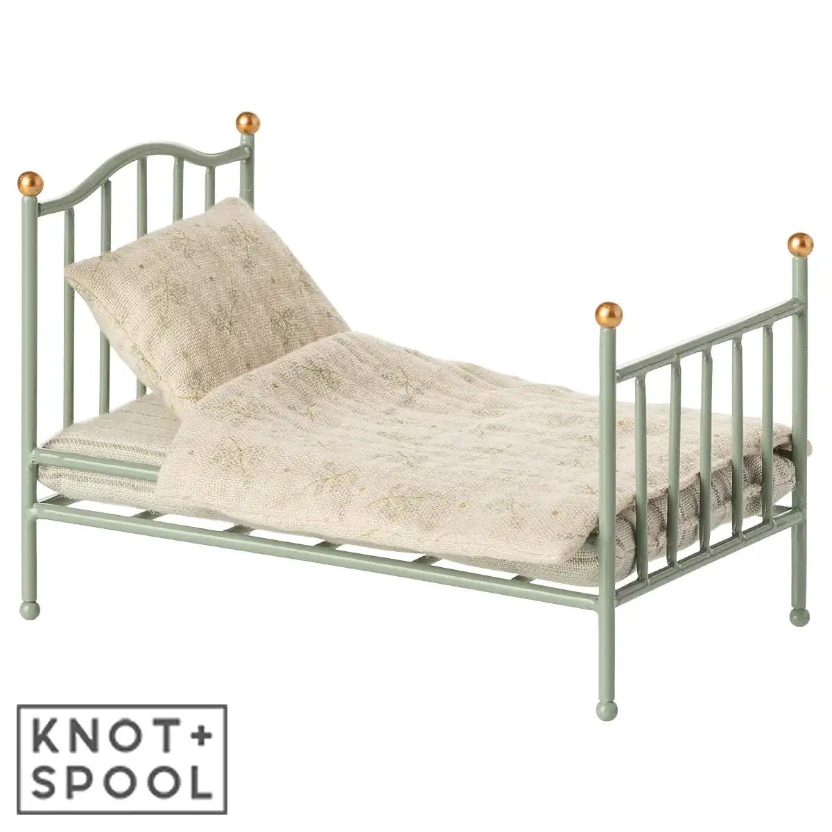 2025 Maileg Mouse Mint Vintage Single Bed - Knot and Spool