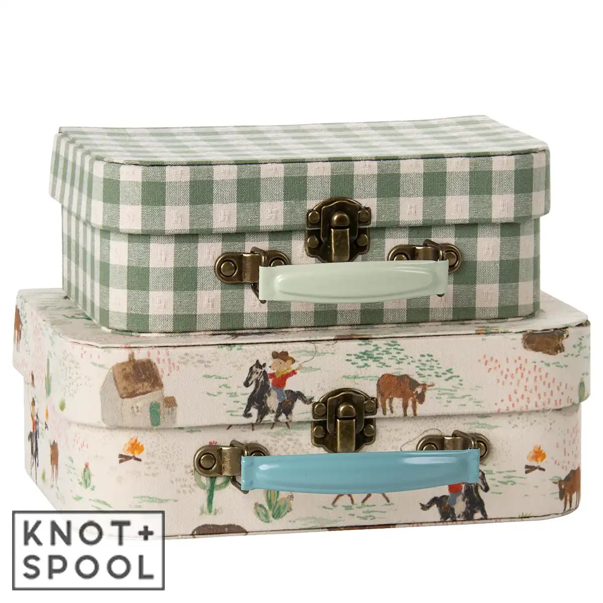 2025 Maileg Pony 2 - Piece Suitcase Set - Knot and Spool