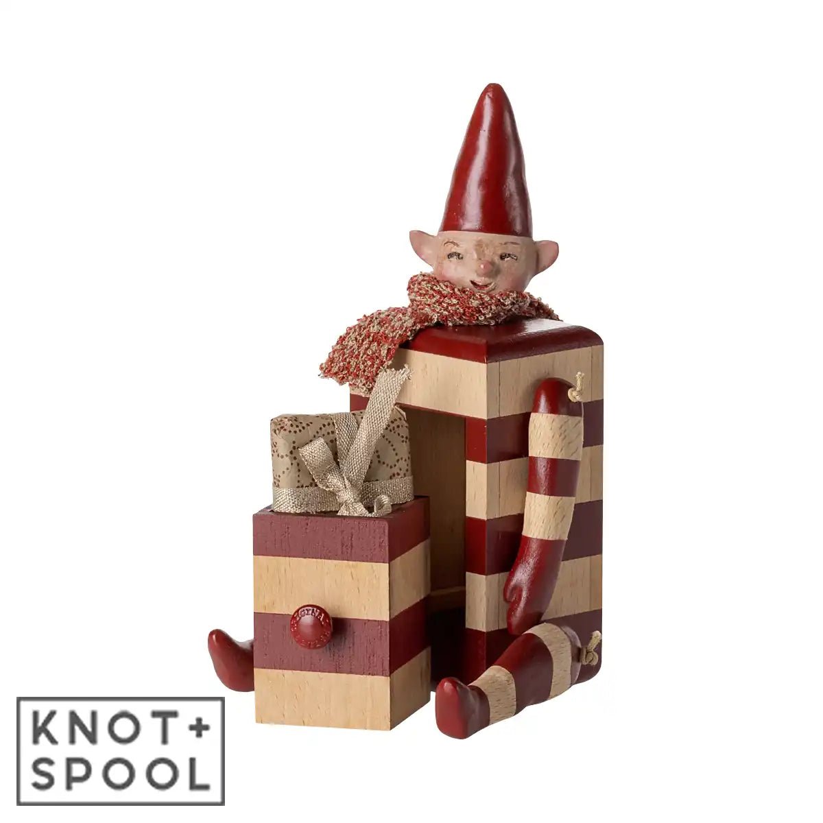 2025 Maileg Red Elf with Drawer - Knot and Spool