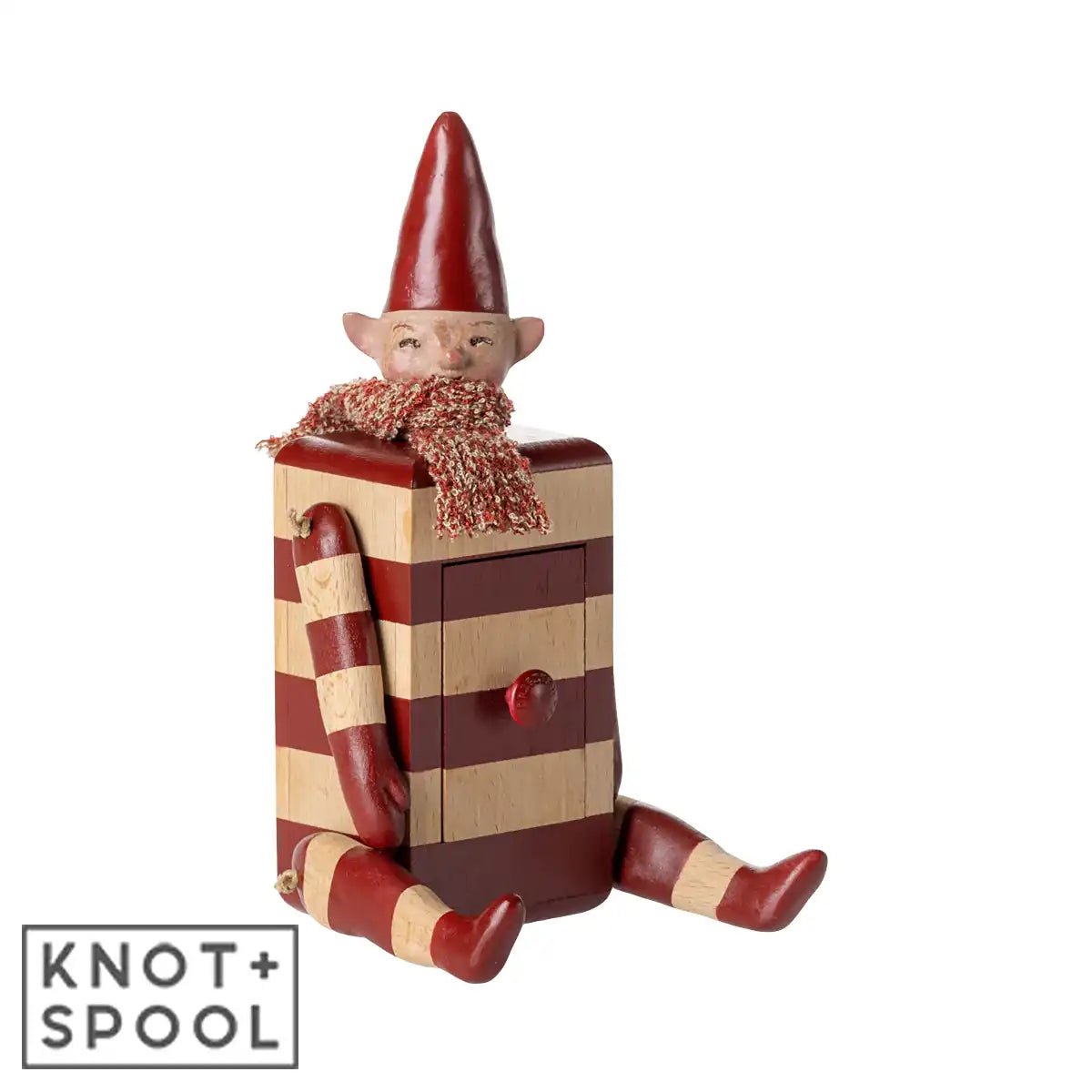 2025 Maileg Red Elf with Drawer - Knot and Spool