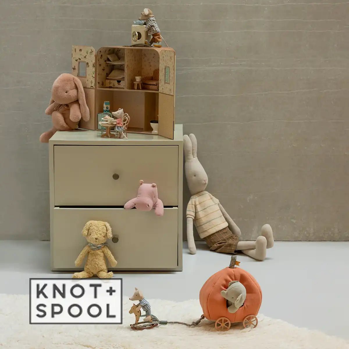 2025 Maileg Safari Friends Mini Iron - Grey Elephant - Knot and Spool