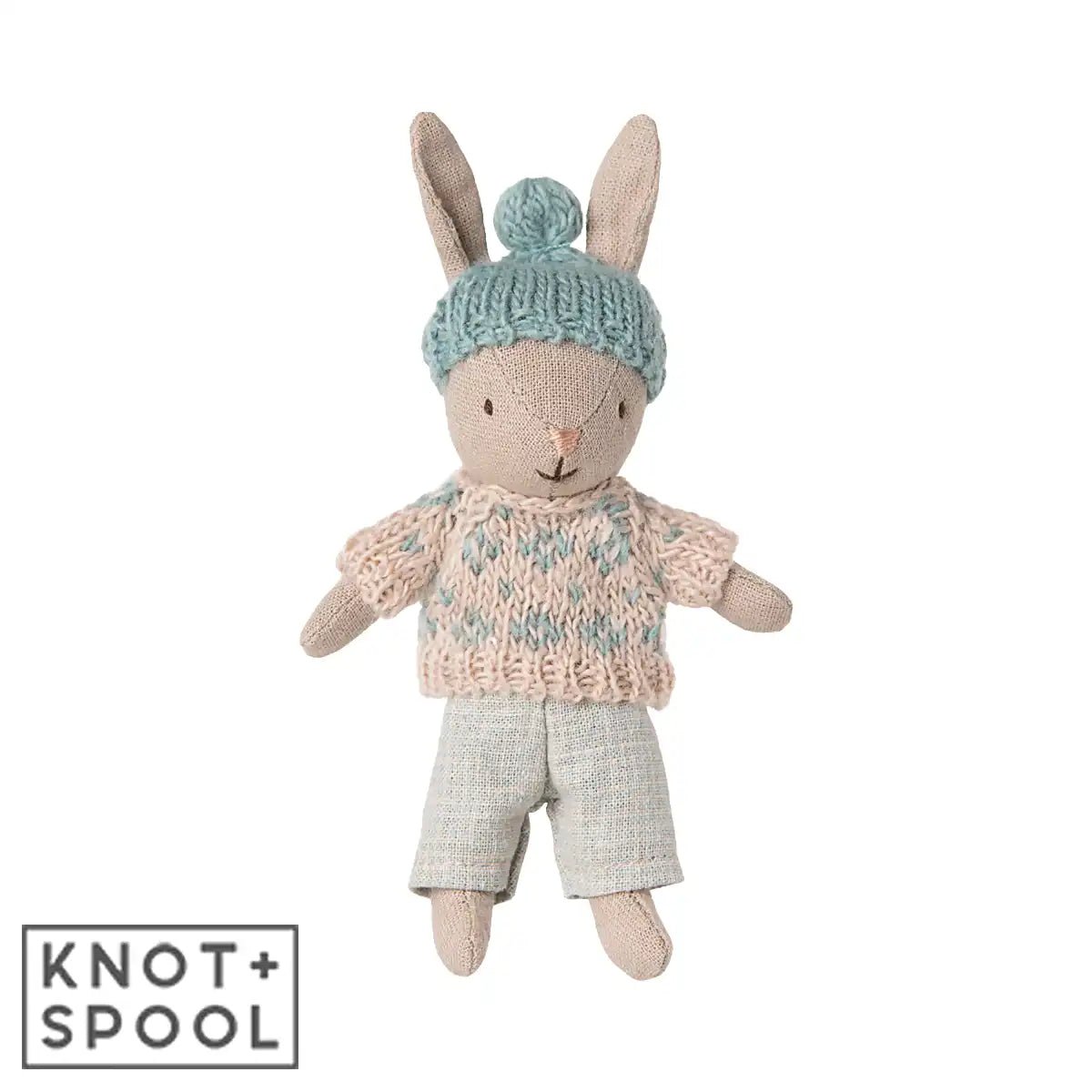 2025 Maileg Sand - Mint Micro Winter Rabbit - Knot and Spool
