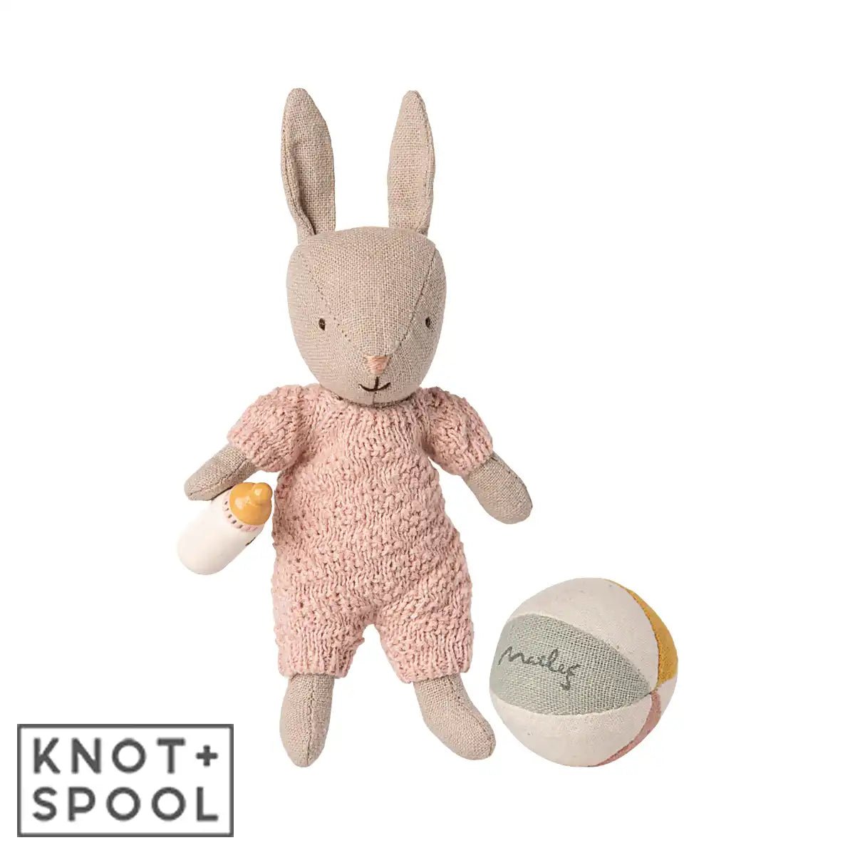 2025 Maileg Sand - Rose Micro Rabbit Set - Knot and Spool