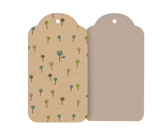 2026 Gift tags, Wood land - Green 12 pcs - Knot and Spool
