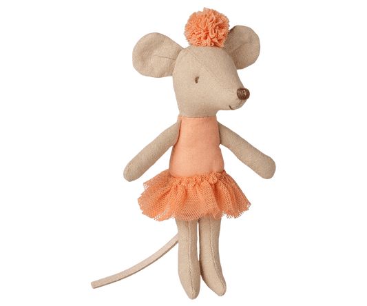 2026 Maileg Apricot Little Sister Ballerina Mouse - Knot and Spool
