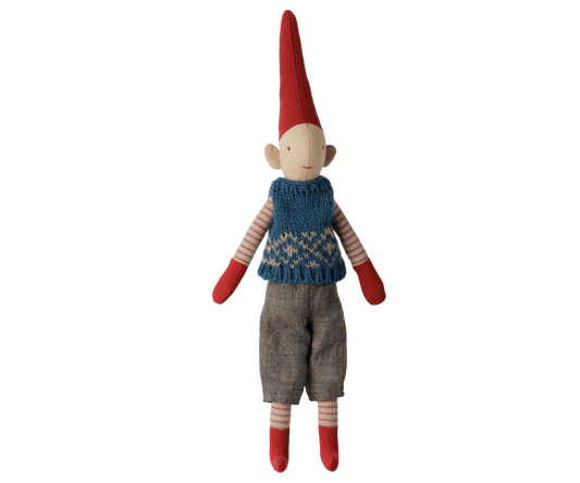 2026 Maileg Boy Pixy in Blue Knitted Vest | Size 1 - Knot and Spool