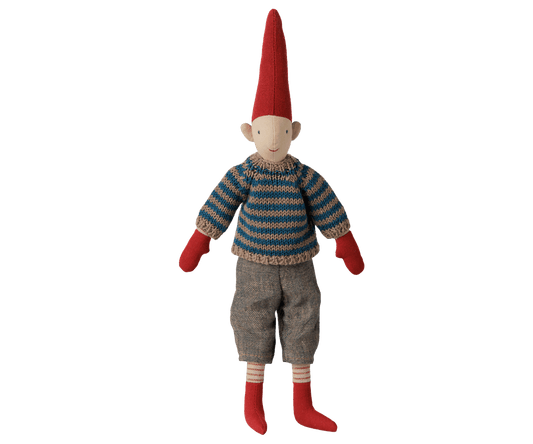 2026 Maileg Boy Pixy in Striped Knitted Sweater | Size 2 - Knot and Spool