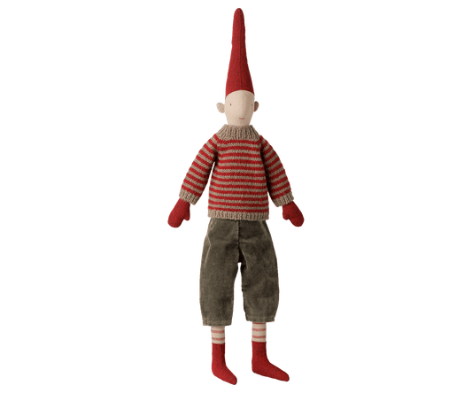 2026 Maileg Boy Pixy with Striped Knitted Sweater | Size 3 - Knot and Spool