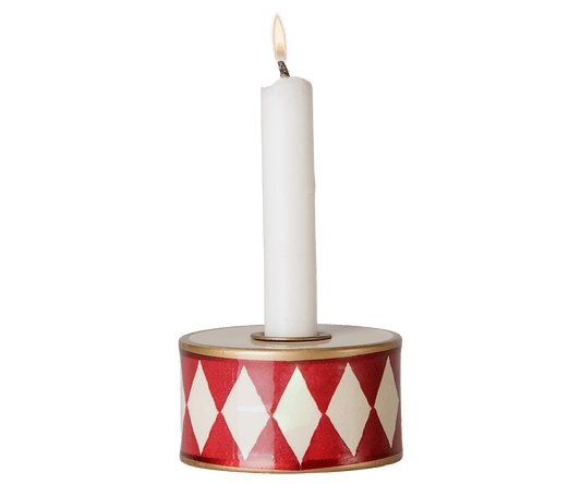 2026 Maileg Drum Candle Holder - Off White/Red - Knot and Spool