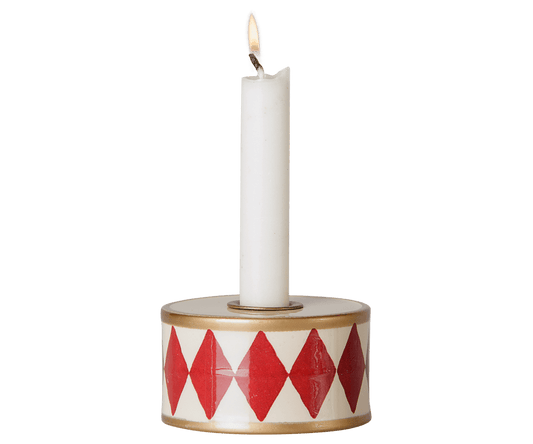 2026 Maileg Drum Candle Holder - Red/Off White - Knot and Spool
