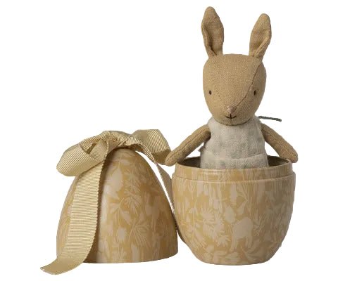2026 Maileg Easter Egg with Small Cream - Yellow Micro Rabbit - Knot and Spool