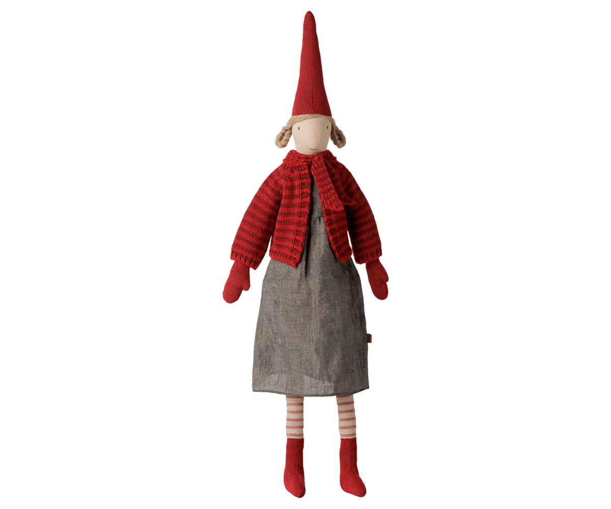 2026 Maileg Girl Pixy with Striped Knitted Cardigan | Size 4 - Knot and Spool