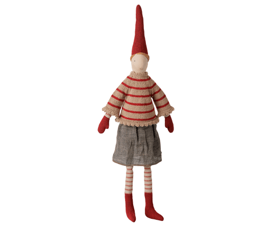 2026 Maileg Girl Pixy with Striped Knitted Sweater | Size 3 - Knot and Spool