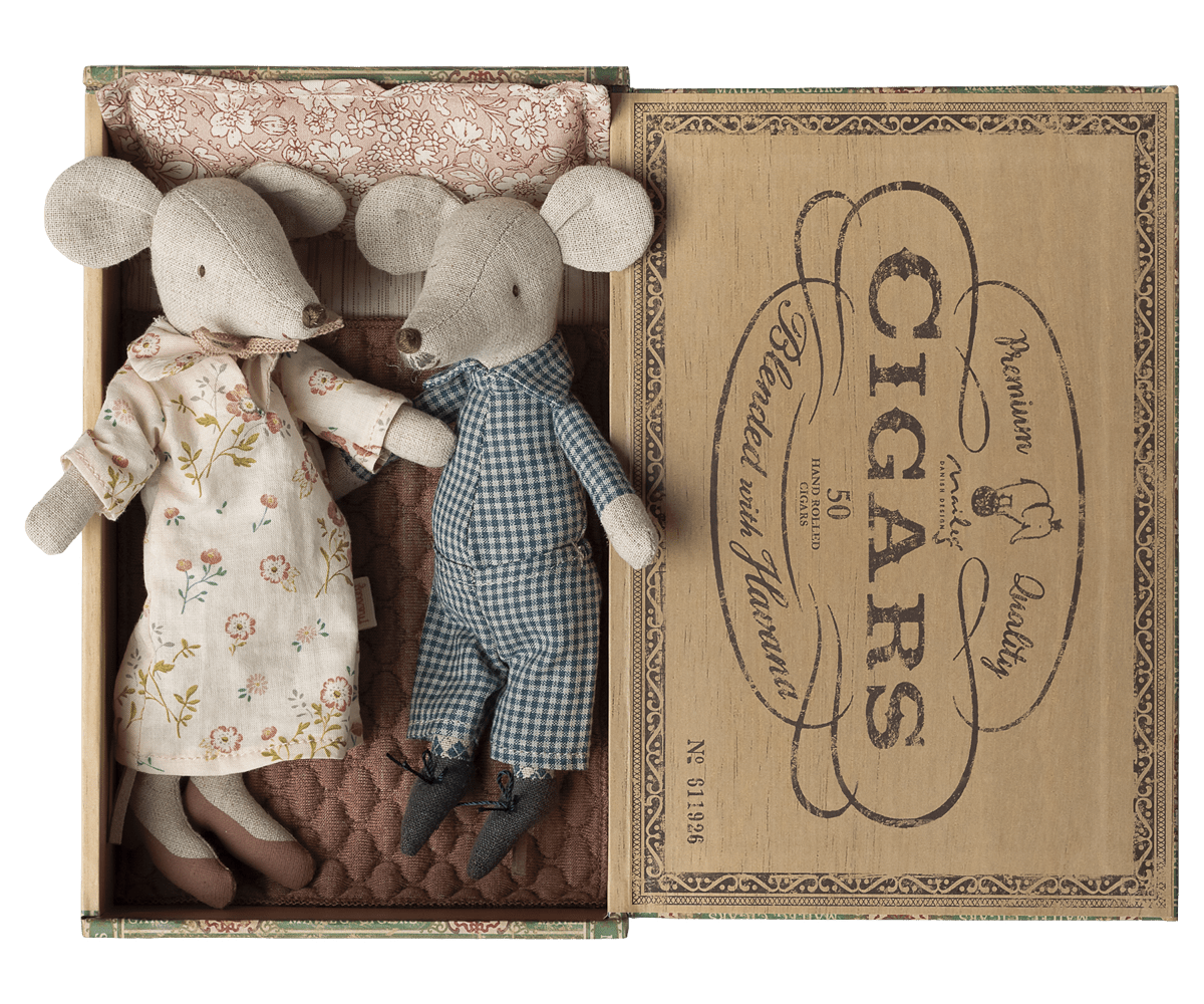 2026 Maileg Grandma and Grandpa Mice In Cigarbox - Knot and Spool