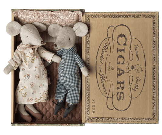 2026 Maileg Grandma and Grandpa Mice In Cigarbox - Knot and Spool