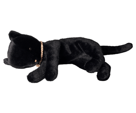 2026 Maileg Medium Black Plush Sleeping Kitten - Knot and Spool
