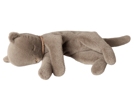 2026 Maileg Medium Grey Plush Sleeping Kitten - Knot and Spool